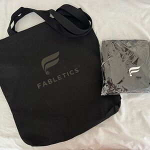Fabletics Black Tote and Soft Towel
